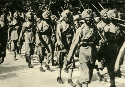 Soldados indianos na França, Primeira Guerra Mundial, 1914, c1920. de Unbekannt