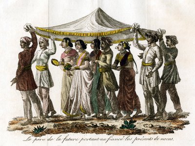 Procissão de casamento indiano, século c19 de Unbekannt