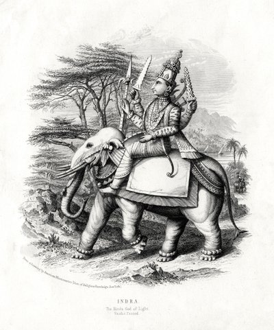 Indra, o deus hindu da luz, século XIX de Unbekannt