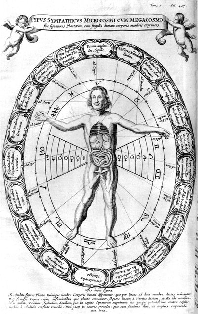 Influência do universo, o macrocosmo, no homem, o microcosmo, 1678 de Unbekannt