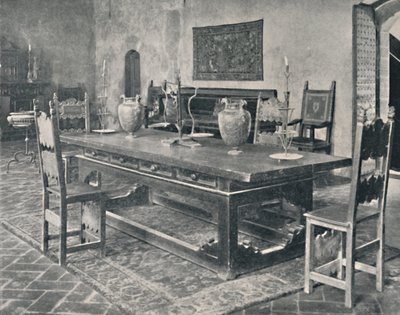 Interior, Palazzo Davanzati - com mesa do século XV de Parma ou distrito de Modena, 1928 de Unbekannt