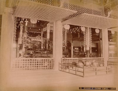 Interior do templo de Chionin, Kioto, c1890-1900 de Unbekannt