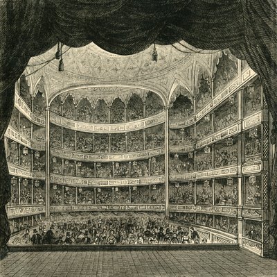 Interior do Teatro Drury Lane, 1804, 1881. de Unbekannt