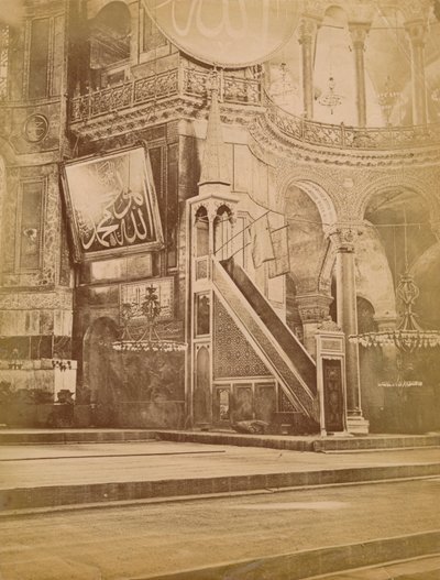 Interior de Hagia Sophia, Istambul, Turquia, século XIX. de Unbekannt