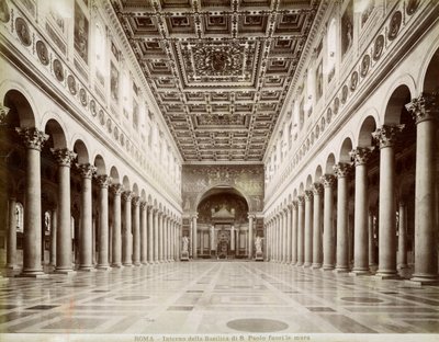 Interior da Basílica de São Paulo Fora dos Muros, Roma, Itália, final do século XIX ou início do século XX de Unbekannt