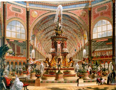 Interior do Palácio de Cristal durante a Exposição Internacional, 1862 de Unbekannt