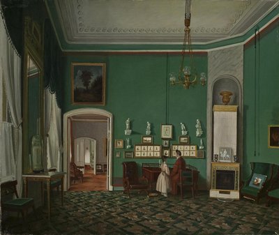 Interior com um Enfilade, década de 1830 de Unbekannt