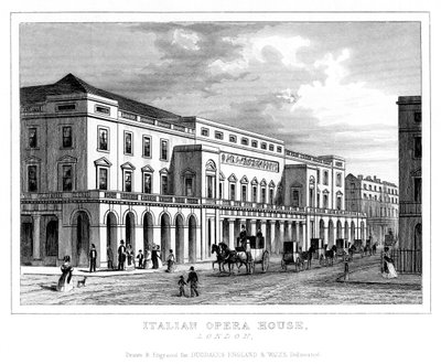 Ópera italiana, Haymarket, Westminster, Londres, final do século XVIII - início do século XIX de Unbekannt