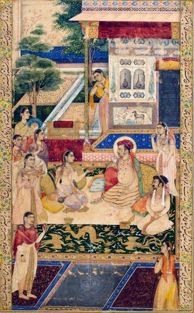 Jahangir e o príncipe Khurram com Nur Jahan, c1624-1625 de Unbekannt