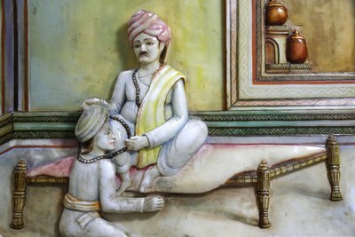 Jalaram Prathna templo hindu, Leicester. Obras de arte que retratam a vida de Jalarambapa. Reino Unido. de Unbekannt