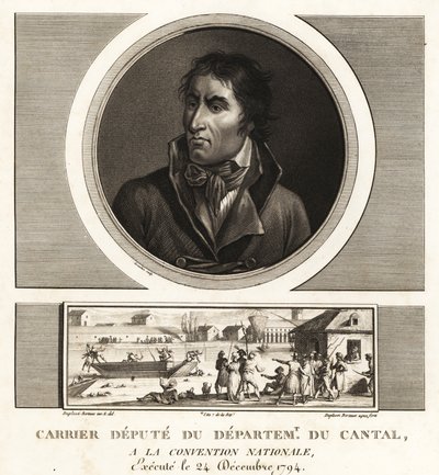 Jean-Baptiste Carrier, Deputado do Departamento de Cantal na Convenção Nacional, guilhotinado 1794 de Unbekannt