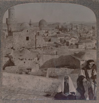 Jerusalém da escola sobre a mesquita, mostrando a Torre de Antonio, c1900 de Unbekannt