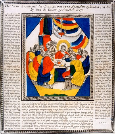 Jesus e seus Discípulos na Última Ceia, século 19 de Unbekannt