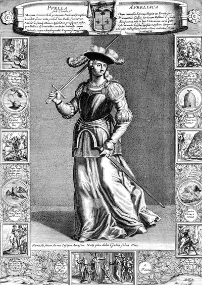 Joana d&39;Arc, a empregada doméstica de Orleans, patriota francês do século XV e mártir, século XVIII de Unbekannt