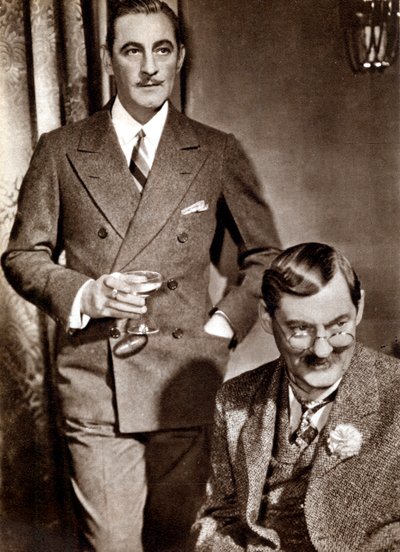 John 1882-1942 e Lionel 1878-1954 Barrymore, atores americanos de teatro e cinema de Unbekannt