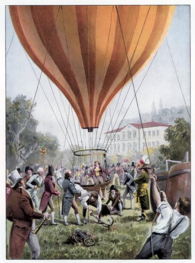Subida de balão de ar quente de Joseph Louis Gay-Lussacs, Paris, setembro de 1804 1900 de Unbekannt