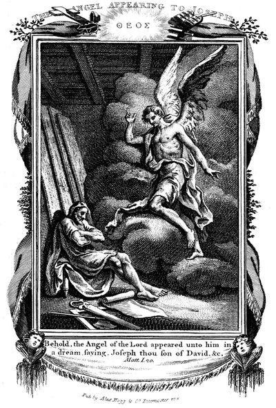 O sonho de José: Eis que o Anjo do Senhor lhe apareceu em um sonho, 1804 de Unbekannt