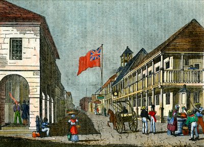 Junção de Harbor Street e King Street, Kingston, Jamaica, c1835 de Unbekannt