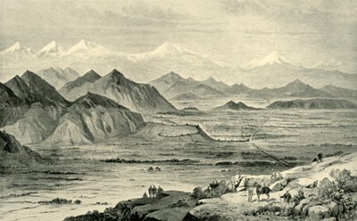 Cabul, olhando para o norte do monte acima do acampamento britânico em Beni Hissar, 8 de outubro de 1879, 1901. de Unbekannt