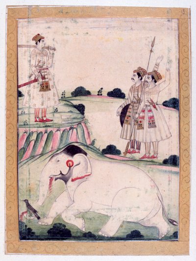 Kanada Ragini, Álbum Ragamala, Escola de Rajasthan, século XIX de Unbekannt