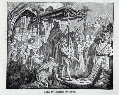 Karl IV entra em Avignon, 1882 de Unbekannt