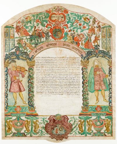 Contrato de casamento judaico de Ketubah, 1776 de Unbekannt