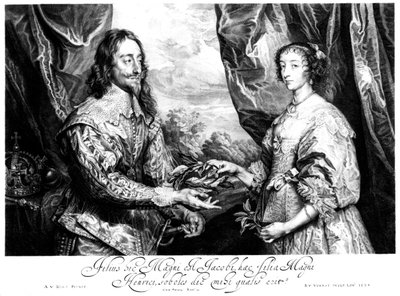 Rei Carlos I 1600-1649 e Rainha Henrietta Maria 1609-1669 de Unbekannt