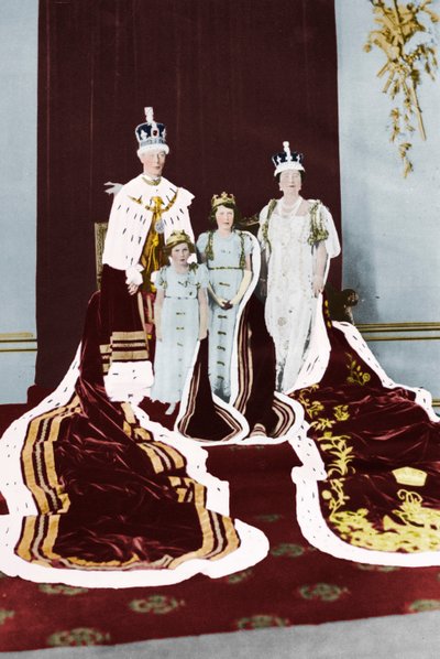 Rei George VI e rainha Elizabeth no dia da coroação, 1937 de Unbekannt