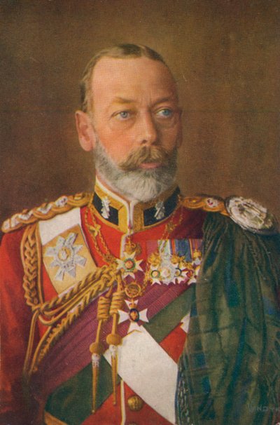 Rei George V 1865-1936 como coronel em chefe do relógio preto de Unbekannt