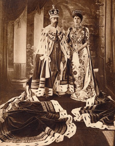 O rei George V e a rainha Mary coroaram e vestiram-se para o Delhi Durbar, 1911 1935. de Unbekannt