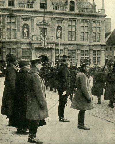 Rei George V em Furnes, Bélgica, Primeira Guerra Mundial, 4 de dezembro de 1914, 1920. de Unbekannt