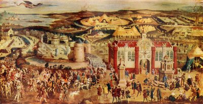 Rei Henrique VIII. Encontro ... Francisco no ... Campo do Pano de Ouro, 1520, c1930. de Unbekannt