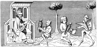 Rei Modus ensinando a arte da falcoaria, século XIV 1849 de Unbekannt