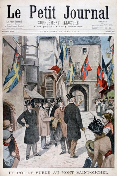 Rei Oscar II da Suécia visitando o Monte Saint-Michel, Normandia, França, 1902 de Unbekannt