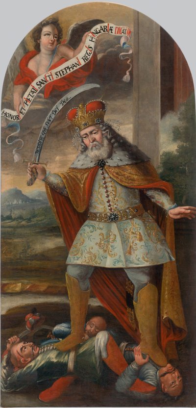 Rei Santo Estêvão na batalha com os turcos, ca. 1718-1719. de Unbekannt