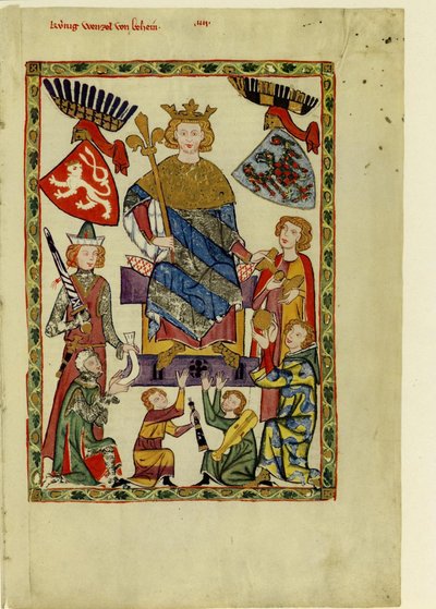 Rei Wenceslaus II da Boêmia, do Codex Manesse, entre 1305 e 1340 de Unbekannt