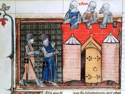 Cavaleiros Templários antes de Jerusalém, c1099, século XIV de Unbekannt