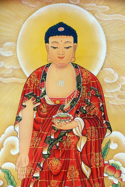 Kong Meng San Phor Kark See Monastery. Shakyamuni Buddha painting, 20160819, Singapura, Singapura de Unbekannt