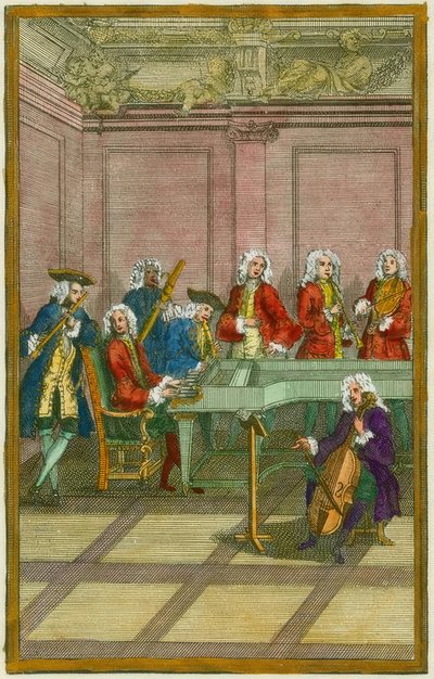 Concerto - gravura em cobre, século XVIII de Unbekannt