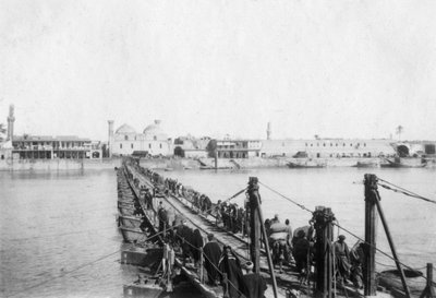 Ponte de barco de Kotah, Bagdá, Iraque, 1917-1919 de Unbekannt
