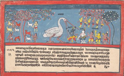 Krishna mata Bakasura, o Demônio do Guindaste ..., de um Bhagavata Purana Disperso ..., 1800-1825. de Unbekannt