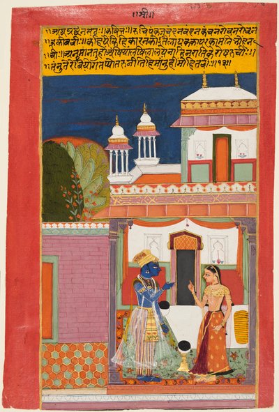Krishna e Radha Quarreling, de um Rasikapriya, c. 1680 de Unbekannt