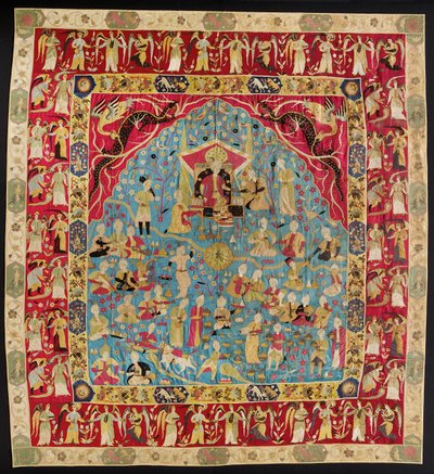 Estofado - assim chamado Tapeçaria persa (tapeçaria de parede com apliques Safavid) de Unbekannt