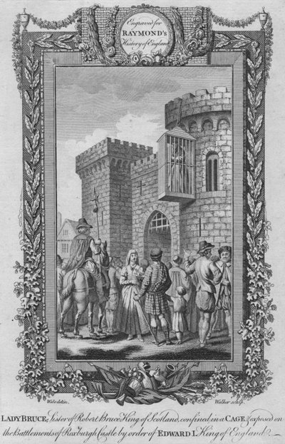 Lady Bruce, irmã de Robert Bruce, rei da Escócia, confinada em uma gaiola, c1787 de Unbekannt