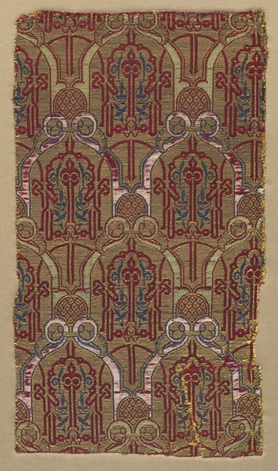 Lampas com arcos de palmette com padrão de parede Alhambra, década de 1300. de Unbekannt