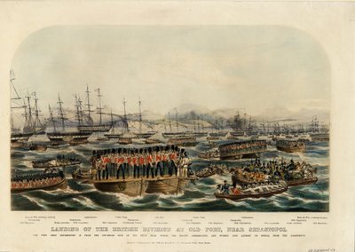 Desembarque da Divisão Britânica em Old Fort, perto de Sebastopol, 1854 de Unbekannt
