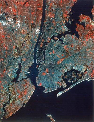 Imagem Landsat de Manhattan, Nova York, EUA, década de 1980 de Unbekannt