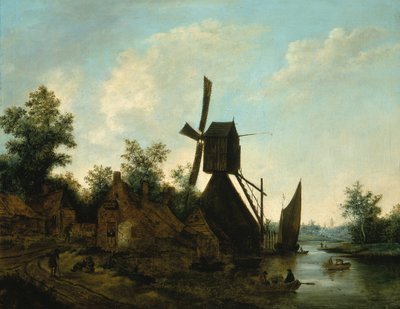 Paisagem Moinho de vento, século XVII. de Unbekannt