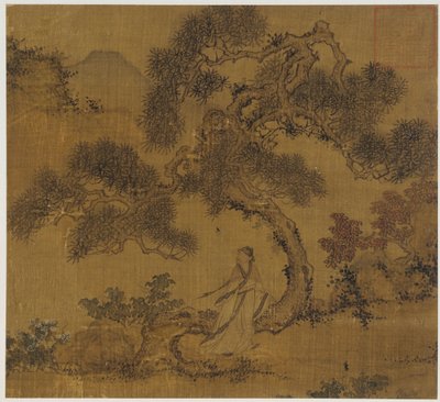 Paisagem: um homem sob um pinheiro, dinastia Ming, 1368-1644. de Unbekannt