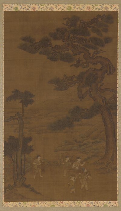 Paisagem: artesãos sob um grande pinheiro, dinastia Ming, séculos XVI-XVII. de Unbekannt